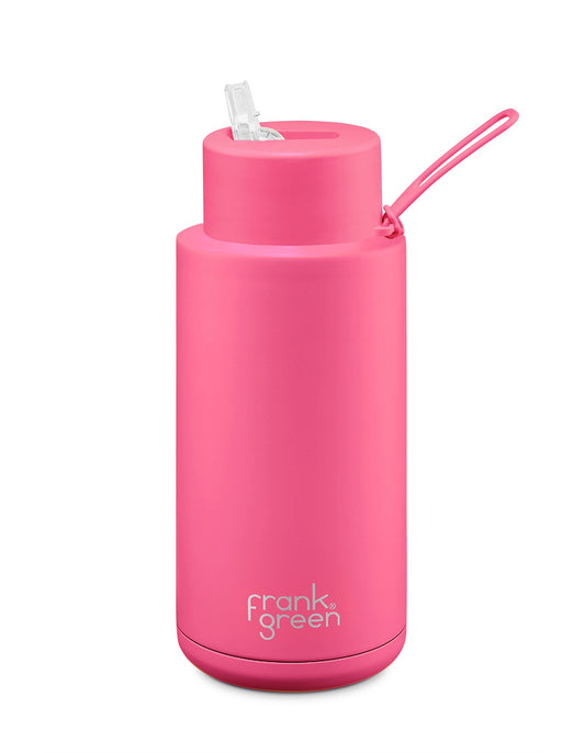 Ceramic Reusable Bottle - Neon Pink