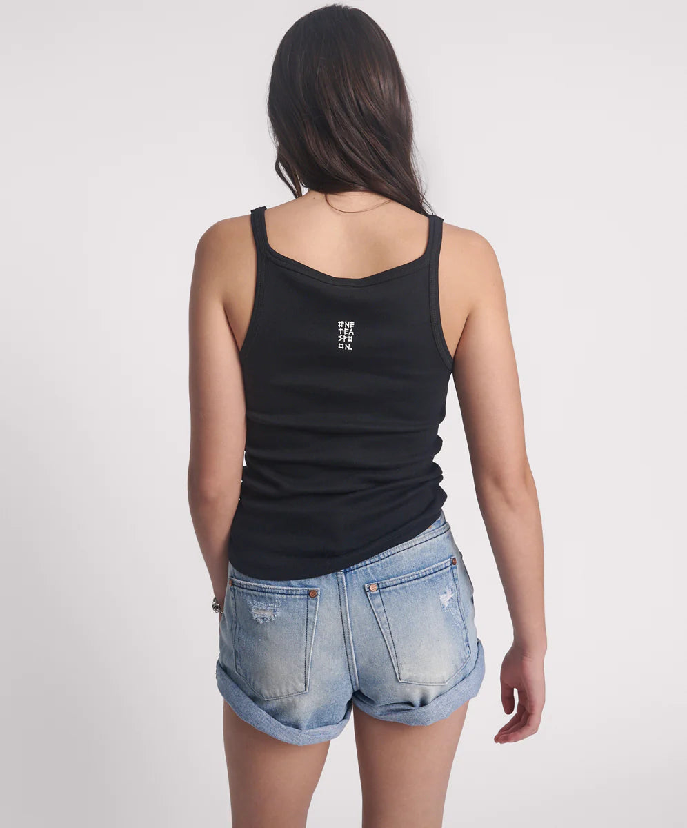 Rib Singlet - Black