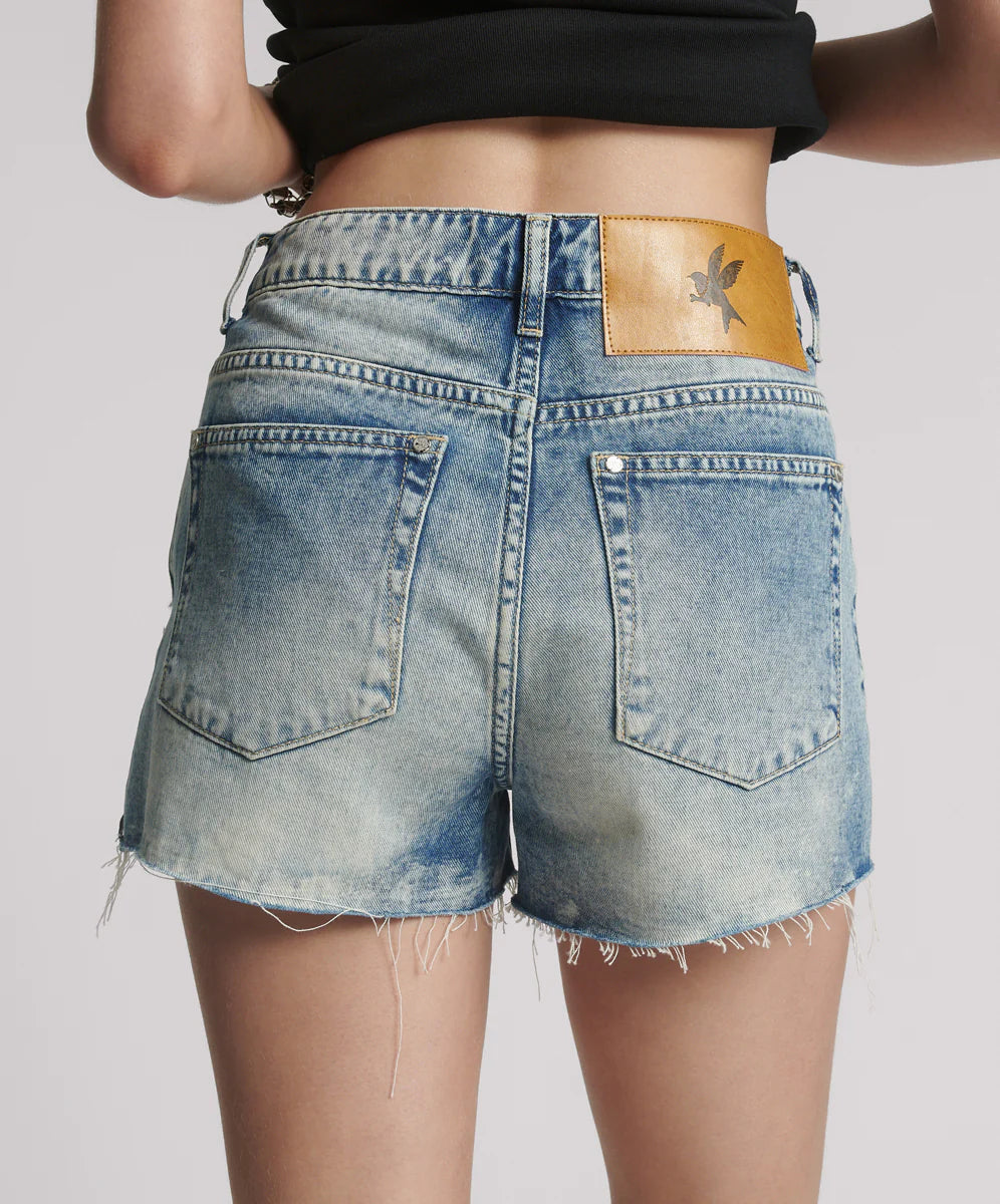 Bowies High Waist Denim Shorts - Sunset Blue