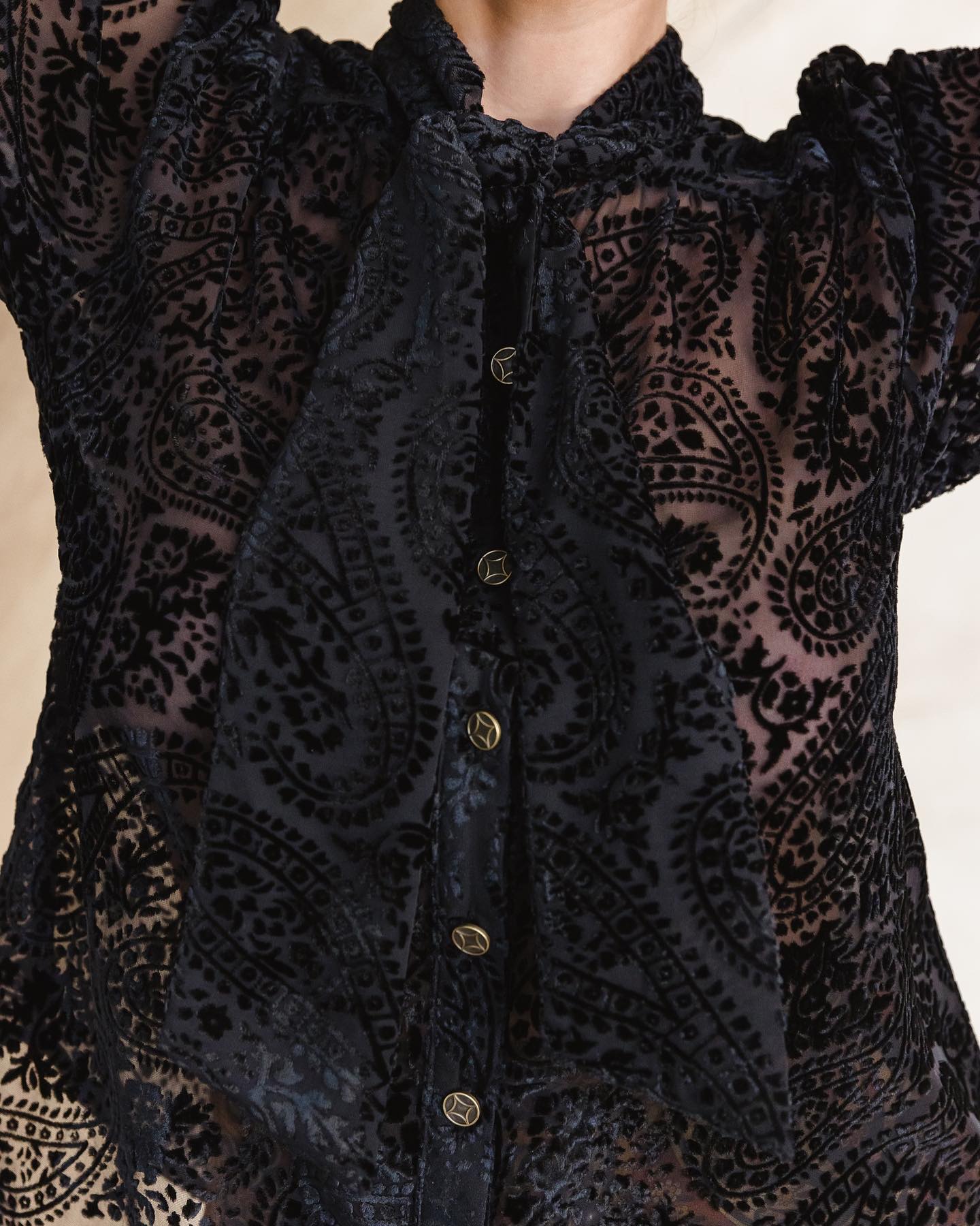 Orchid Blouse - Black Velvet