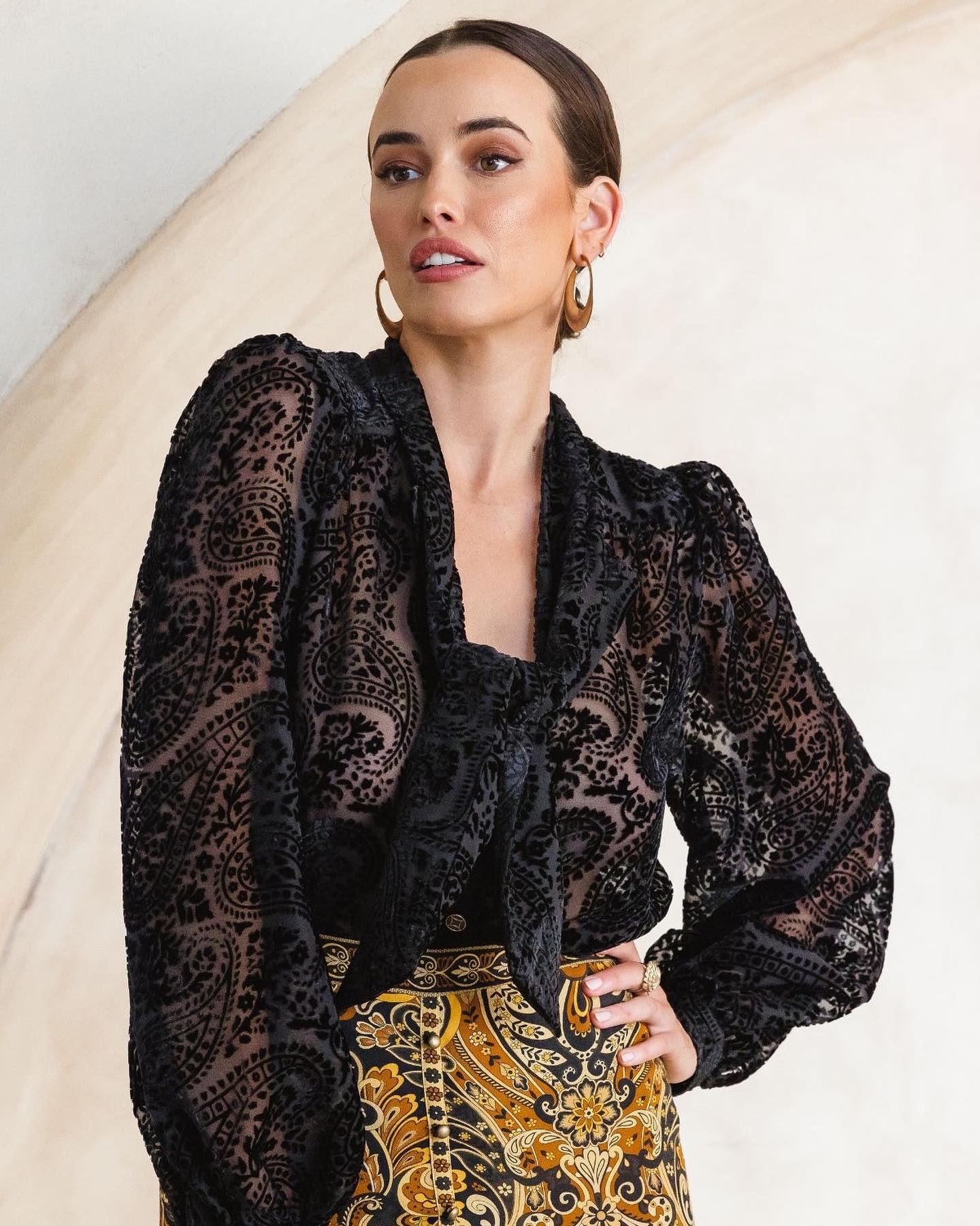 Orchid Blouse - Black Velvet