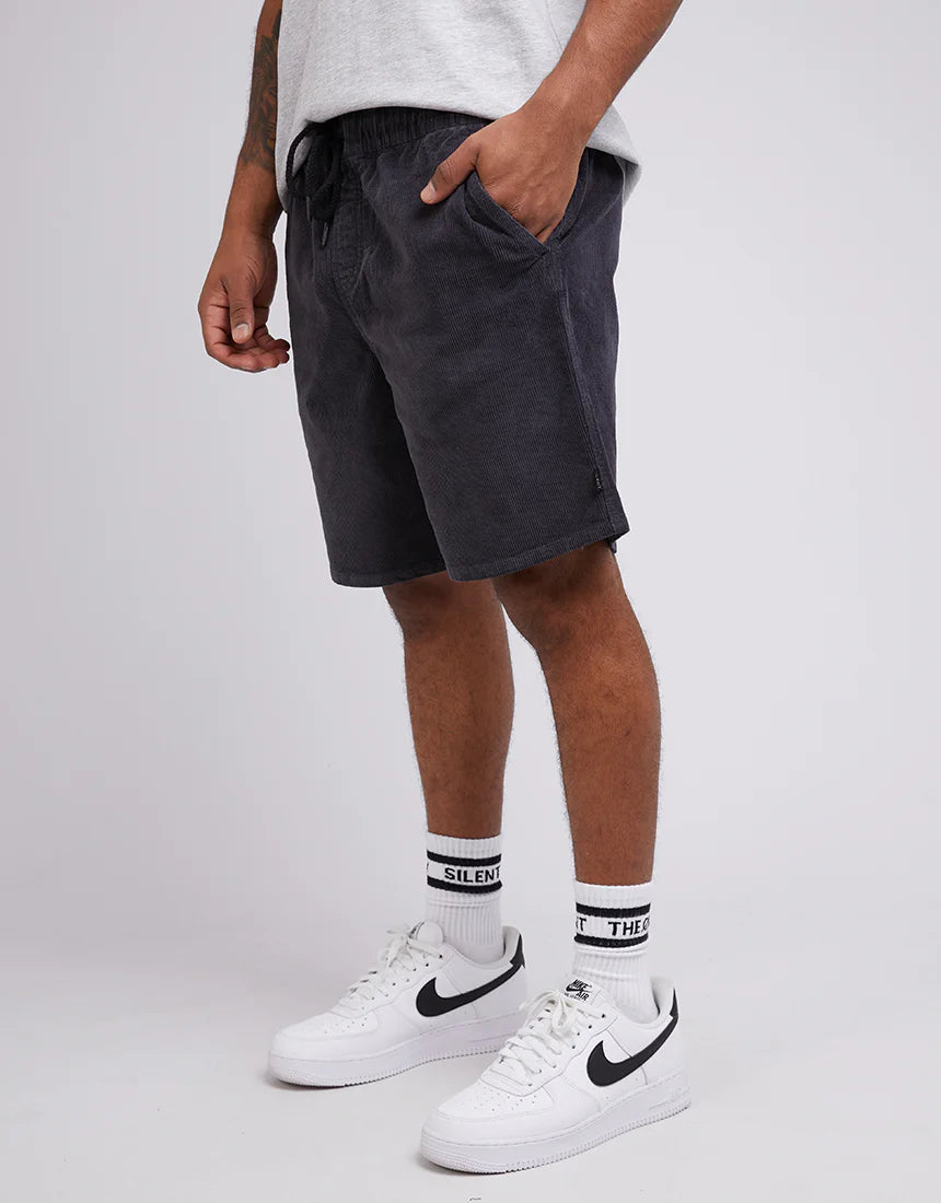 Cord Short - Washed Black