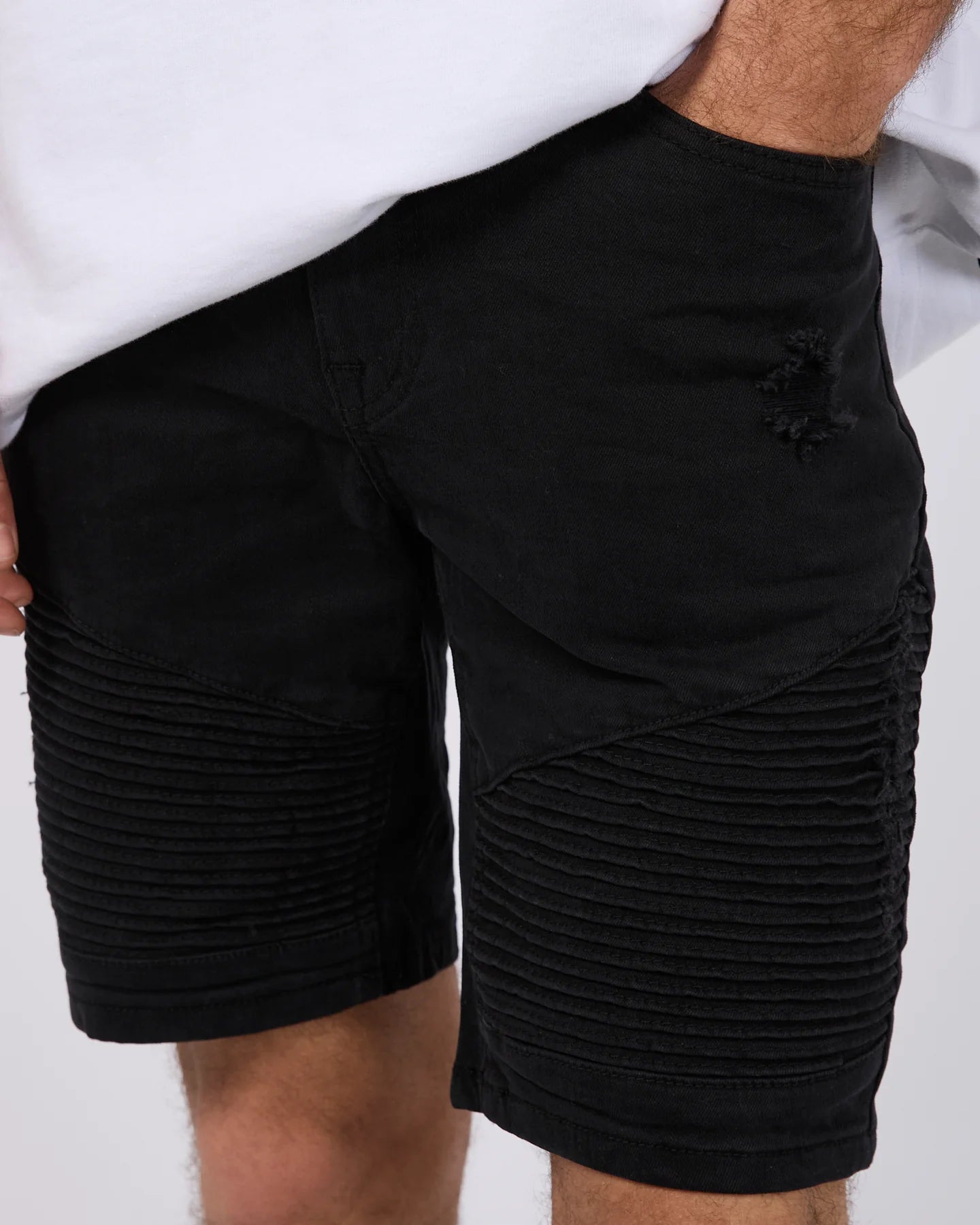 Strung Out Moto Denim Short - Black