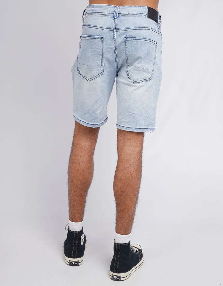 Strung Out Moto Denim Short - Vintage Indigo