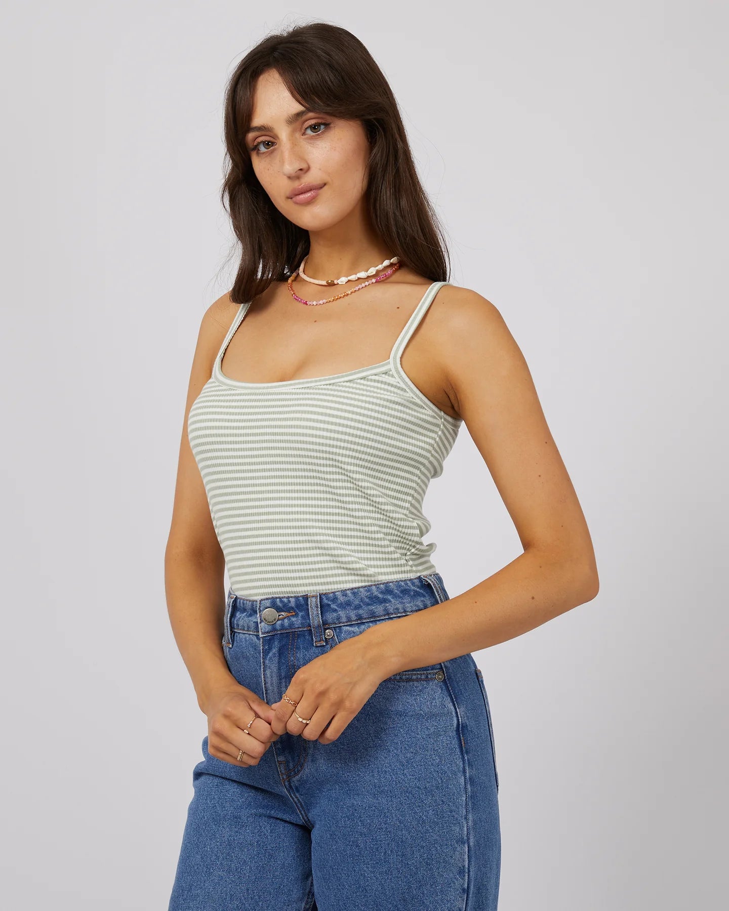 Eve Rib Stripe Cami - Surf