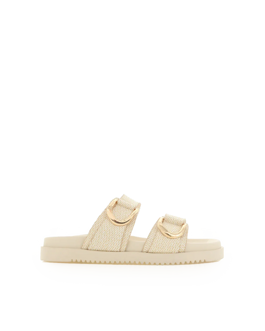 Areli Slides - Cream Raffia