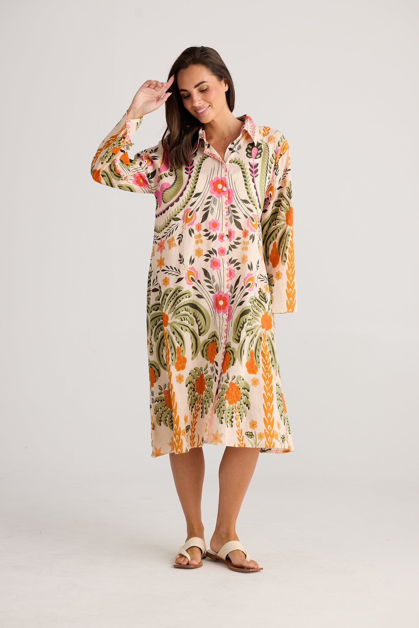 Stella Shirt Dress - Palm