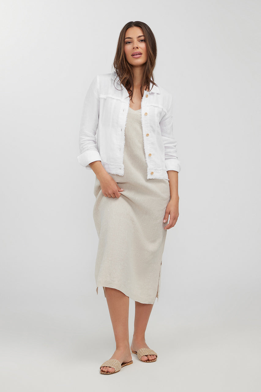 Bella Linen Jacket - White