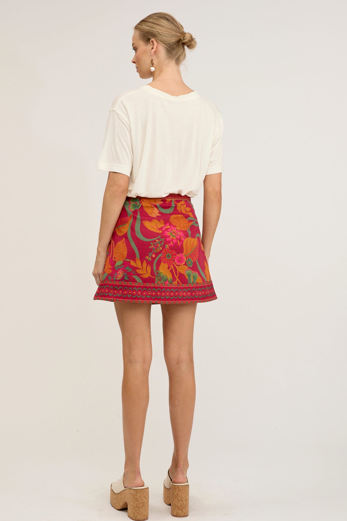 Folk Mini Skirt - Ruby Rhapsody