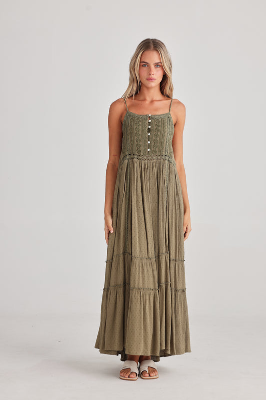 Inhale Dress - Olive