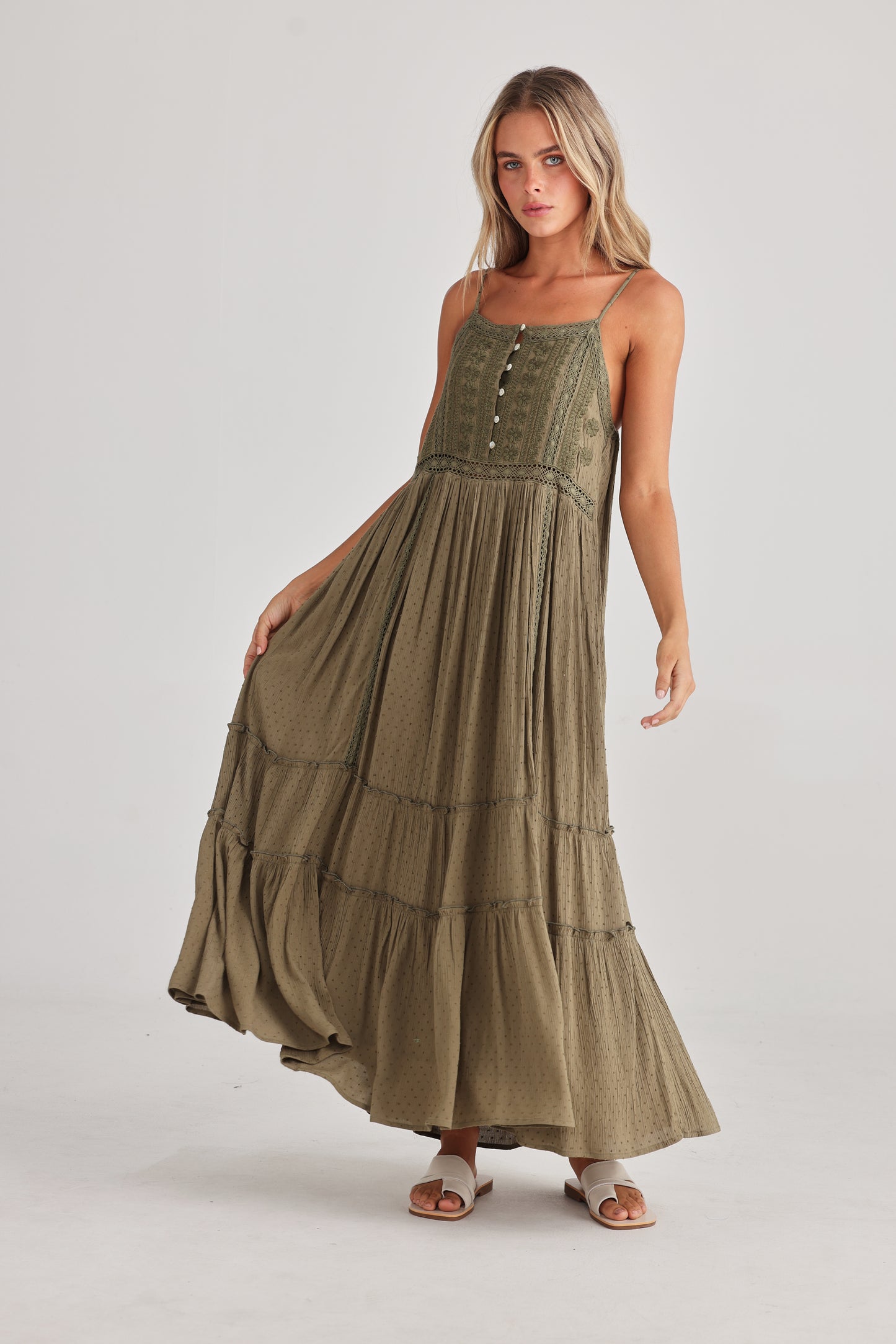 Inhale Dress - Olive