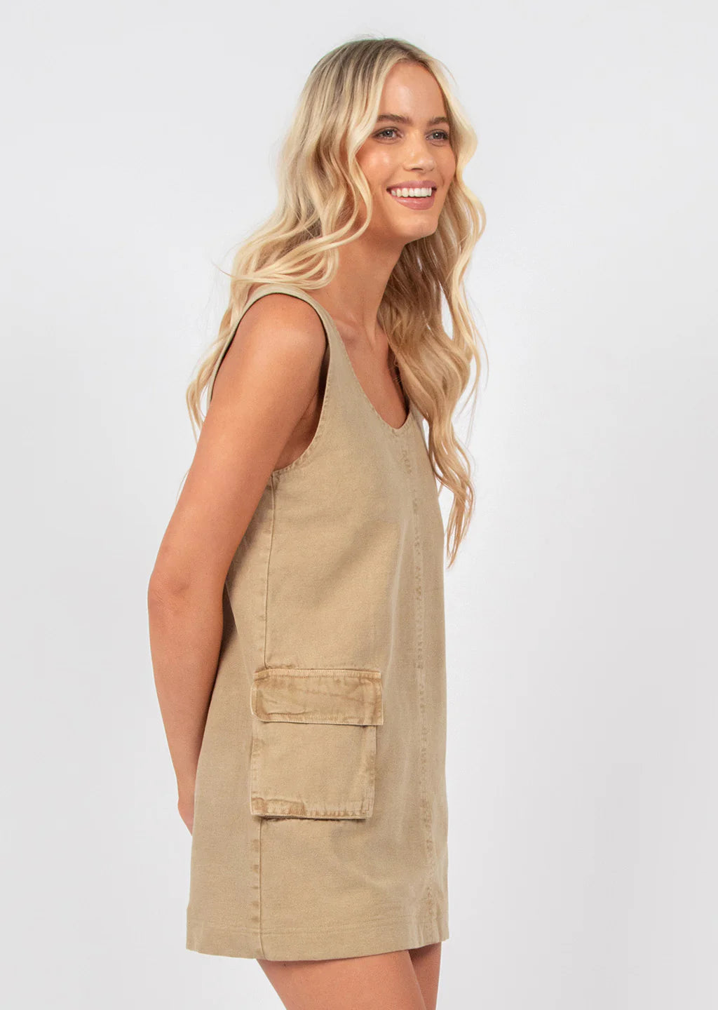 Aura Pinafore - Khaki