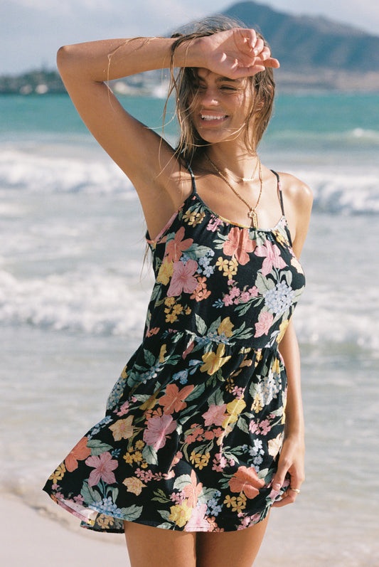 Tropics Slip Babydoll Dress - Hibiscus