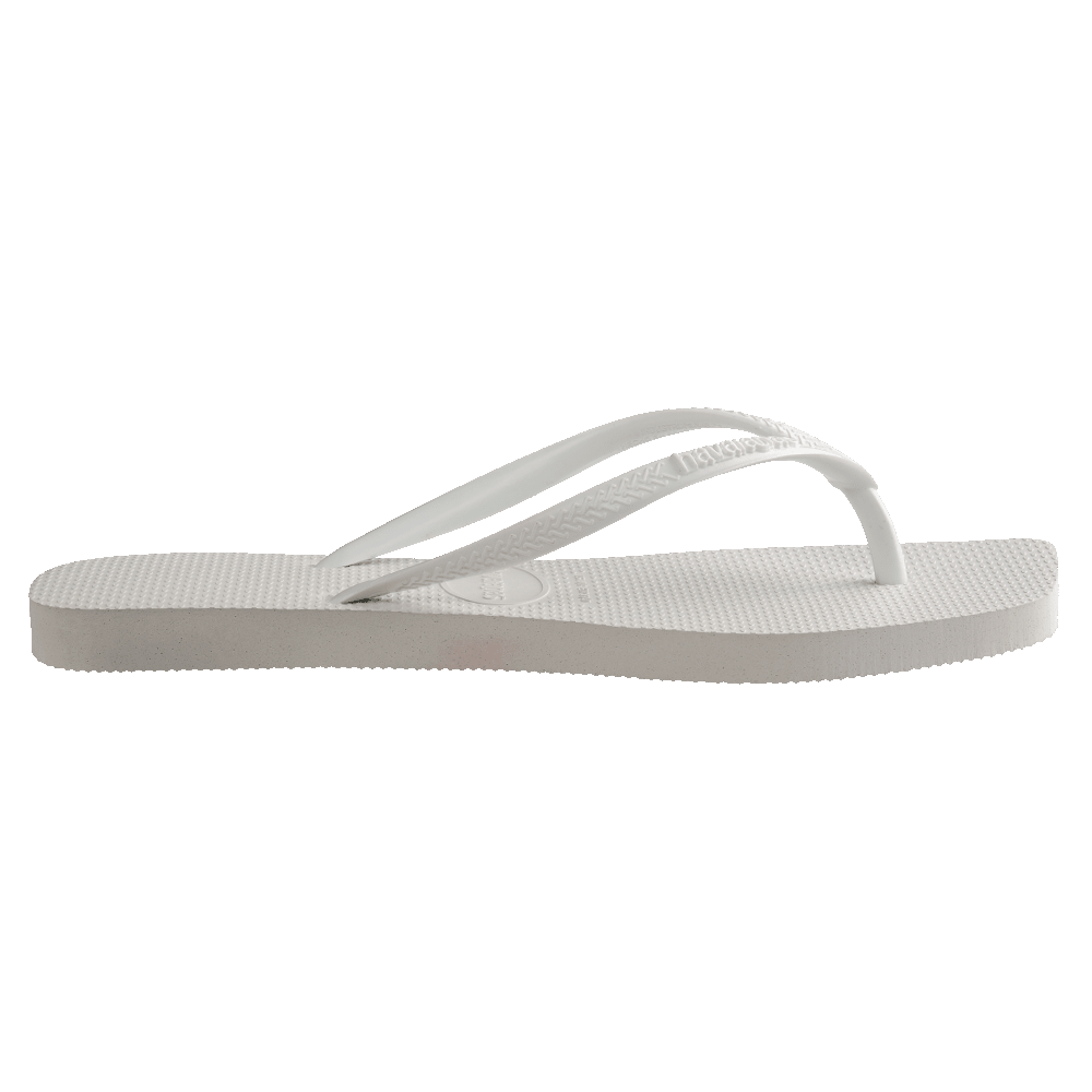 Slim Square Toe Thongs - Solid White