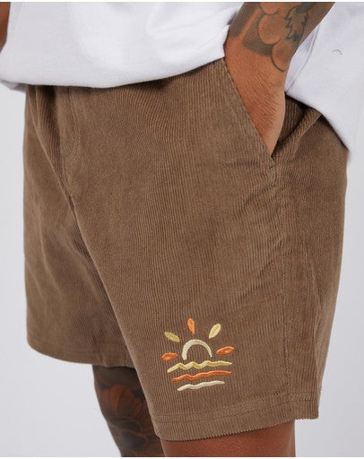 Wind Down Cord Shorts - Brown