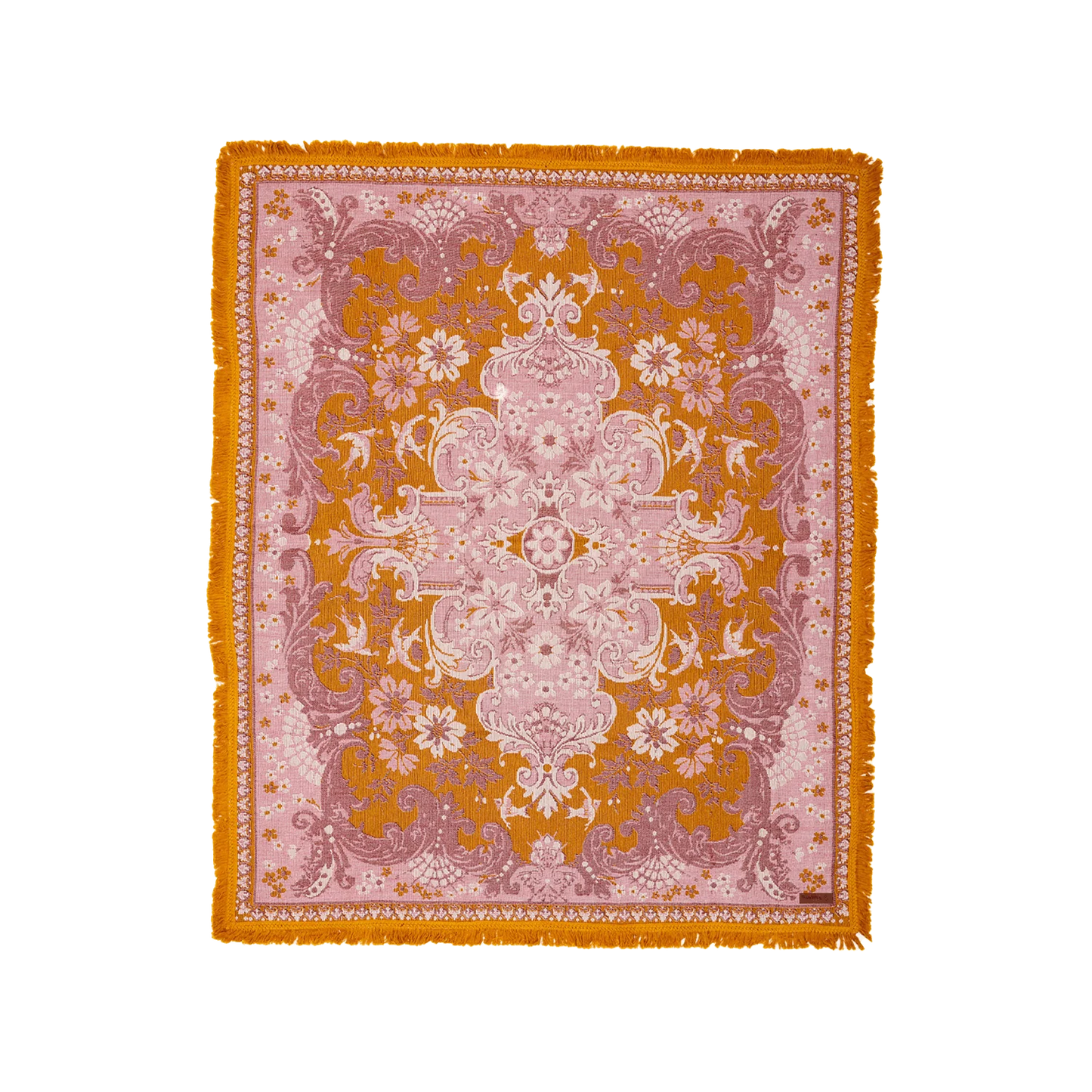 Ornate Floral Throw - Rosé